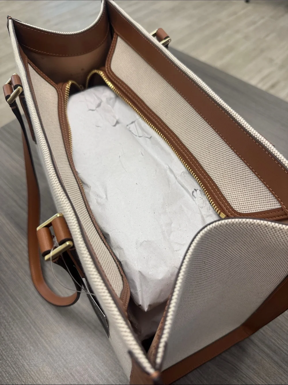 Kate Spade New York Canvas Tote Bag in Beige NWT